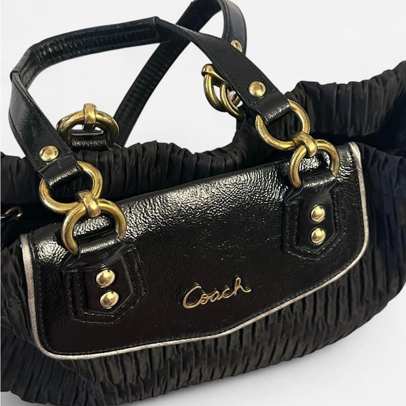 Coach Ashley Gathered Satin Carryall Tote / Satchel